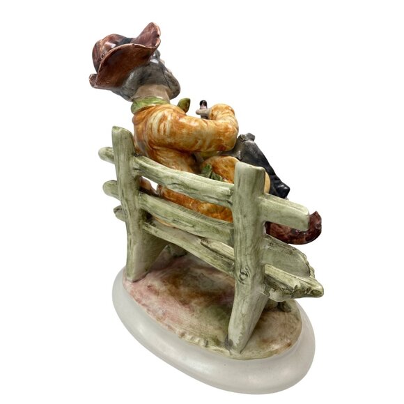 Giao Longi VTG Italy Made Drunk man on Bench Ceramic fIgurine 10"x9"x6" SKU 9393 - Picture 4 of 14